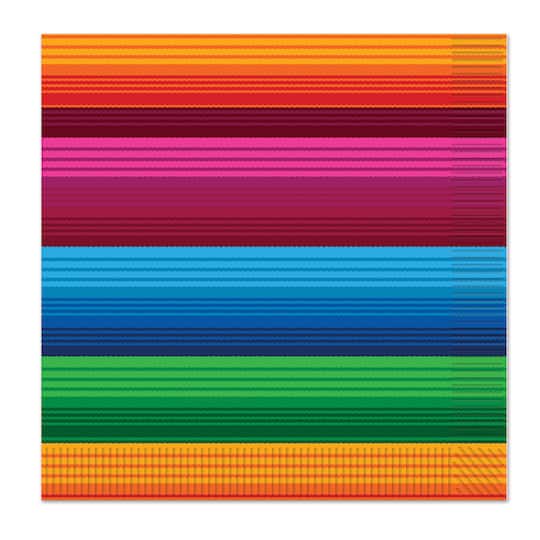 Beistle 6.5" x 6.5" Fiesta Serape Luncheon Napkins, 64ct.